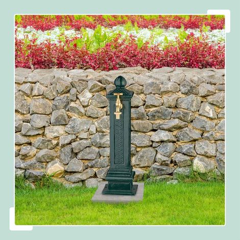 Fontana antica a colonna in metallo 47 cm