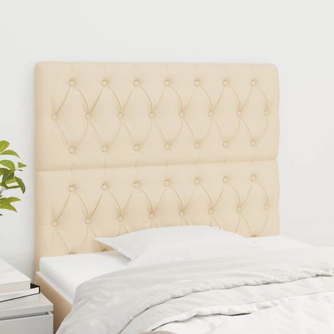 Tête de lit Crème 90x7x118/128 cm Tissu vidaXL (1/5)