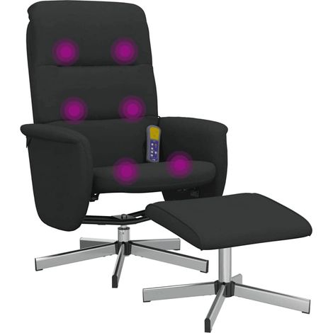 Maison Exclusive - Massagesessel mit Fußhocker Schwarz Stoff (1/5)