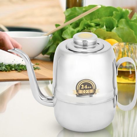 Ölkanne, Essigflasche und Gewürzspender aus Edelstahl für Küche, Haushalt und Restaurant (710 ml) (1/5)