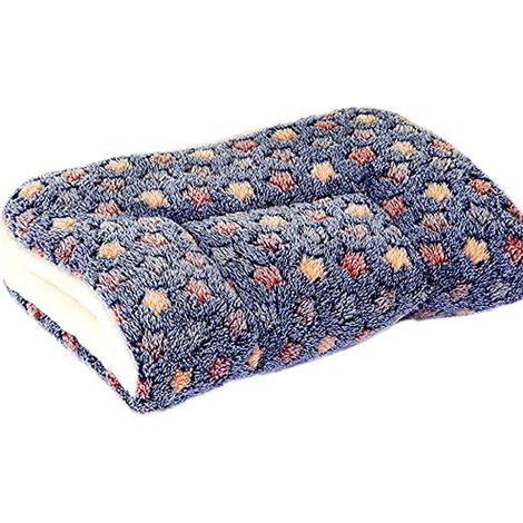 Couvertures pour Chien Chat Moelleux Coussins Chiot Tapis Lavable Petit Moyen Grand (S, Bleu foncé) (1/5)