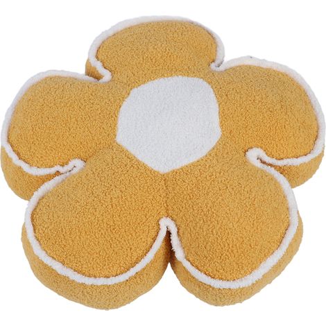 Flower Plush Throw Pillow 60cm Multifunctional Flower Shaped Plush Throw Pillow for Home Yellow (1/5)