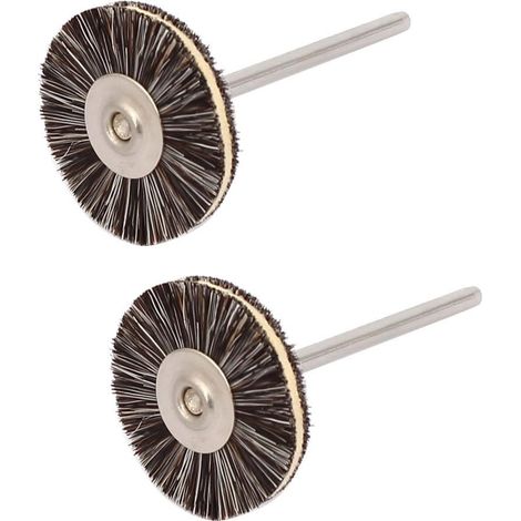 2.35mm Dia Schaft 22mm Rundkopf Borstenrindleder Polierbürsten 2st (1/4)