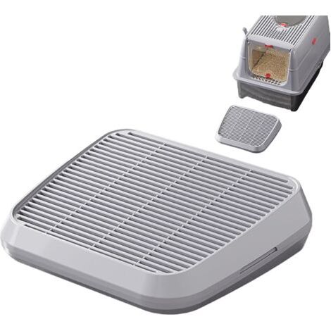 Rampe pour Bac à Litière - Escalier pour Chat avec Bac Surélevé à Double Niveau,Plateau Double Couche avec Filtre Antidérapant Accessoires Surélevés pour Chats Intérieur/Extérieur Escaliers Canapés (1/5)