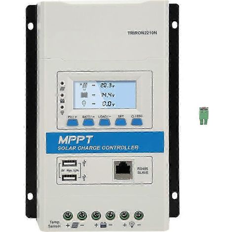 TRIRON2210n 12V 24V Intelligenter 20A MPPT Solar-Laderegler, Modul mit Display, dualem USB-Ausgang, Slave-COM-Schnittstelle, Standard-Batterieregler, Photovoltaik-Panel, integriertem Schutz, optimiert (1/4)