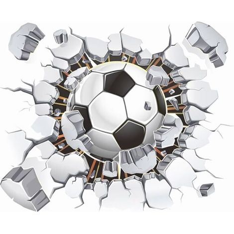 Stickers muraux 3d football (40x50cm) I autocollants décoratifs Sport Poster I sticker mural pour chambre d'enfant garçon enfants bébé crèche ado (1/5)