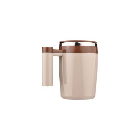 Tasse à café électrique en acier inoxydable avec mélangeur automatique, 380 ml, pour café, thé, chocolat chaud, lait, cacao, protéines,Brun (1/4)