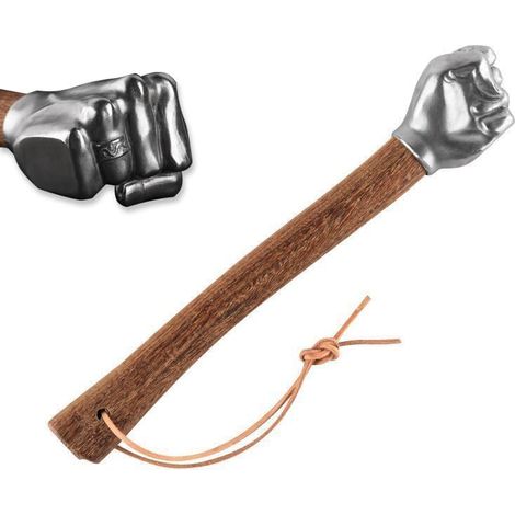 Mazo de 2,1 lb, de acero inoxidable, con mango de madera maciza, ideal para acampar al aire libre, manualidades multiusos y herramientas de ferretería (martillo plateado). (1/5)
