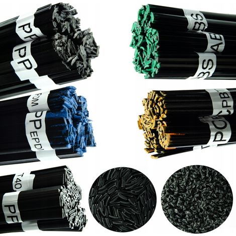 Kit di Saldatura Plastica Rosfix – 5 Tipi di Fili 500g  Granulato Puro, Nero  Per Auto, Moto, Elettrodomestici (1/5)