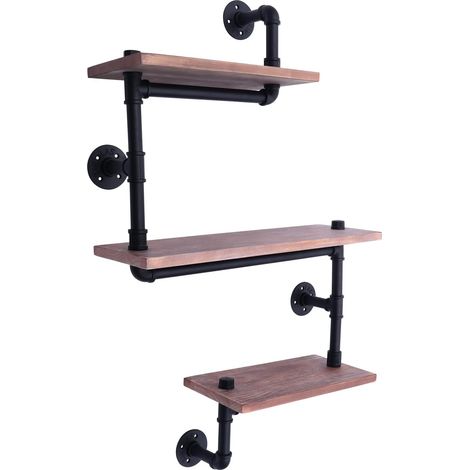 Étagère de Rangement à Trois Étages Étagère Murale en Bois Étagère de Rangement Multifonctionnelle Dortoir Cuisine Salle de Bain Salon Balcon (1/5)