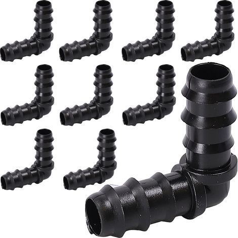 Equerre pour tuyaux de pose de conduites d'eau, 16 mm, pour l'irrigation Tube x10 (1/4)