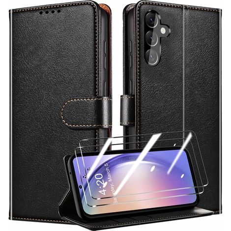 Custodia a portafoglio per Samsung Galaxy A54 5G + 2 occhiali RFID QHOHQ neri (1/3)