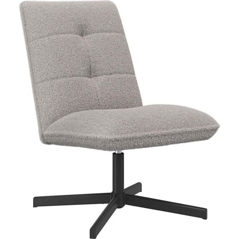 Sedia girevole Grigio Chiaro Bouclé vidaXL (1/5)