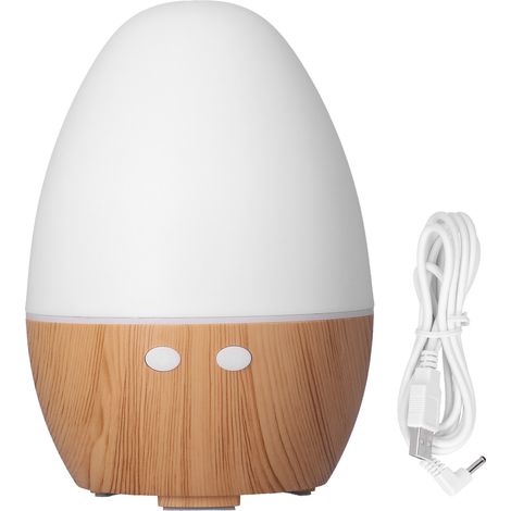 Humidificateur 130 ml aspect bois clair, mini humidificateur d'aromathérapie avec veilleuse pour chambre à coucher (1/5)
