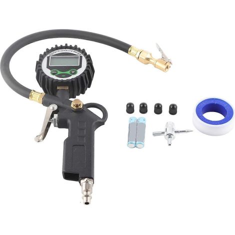 Gonfleur de pneus LCD avec manomètre numérique, raccord rapide NPT 1/4 po, gonflage 200 psi (1/4)