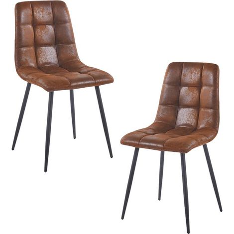 Packs Sillas Comedor - Pack 2 Sillas Stuhl Polipiel - Marrón Vintage (1/5)