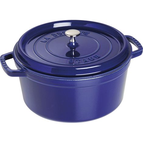 STAUB Casseruola/Cocotte in ghisa, Tonda 28 cm, 6,7 litri, Blu scuro (1/4)