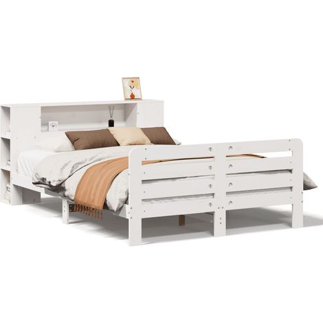 Maison Exclusive - Giroletto senza Materasso Bianco 140x200 cm Legno Massello Pino (1/5)