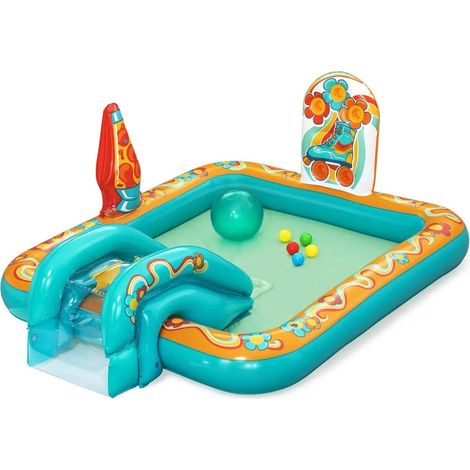 TrAdE Shop Traesio - Play Center Piscina Gonfiabile Retro Groove Per Bambini 193x152x74cm Giardino 53164 - (1/5)