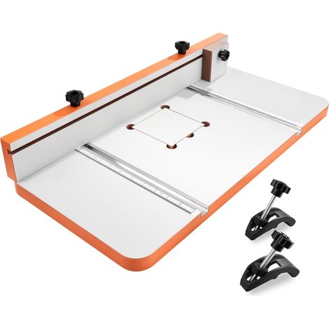 Table pour Perceuse à Colonne 600x298 mm Table de Perçage pour Perceuses à Colonne, avec Butée et Guide Réglables, Rainures T Compatibles avec Divers Étaux Pinces, Plateau MDF, Échelle Intégrée (1/5)