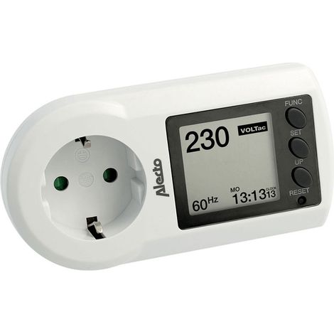 ALECTO Moniteur de consommation électrique (3xLR44 non inclus) (16A 250V) couleur blanc (1/2)