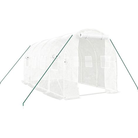 Maison Exclusive - Serra con Telaio in Acciaio Bianco 8 m² 4x2x2 m