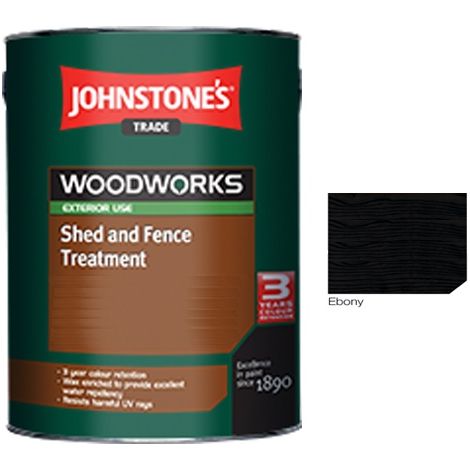 Johnstones Trade Woodworks Shed and Fence Paint - 5 Litre - Ebony