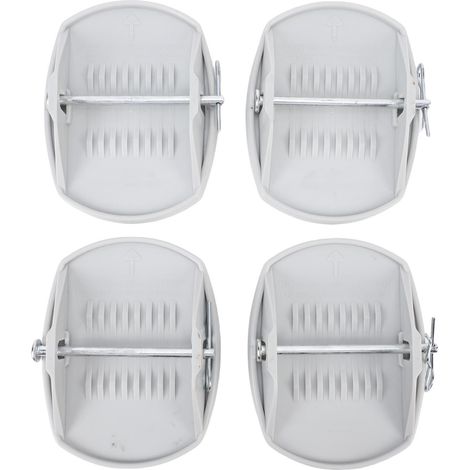 Coussinets d'arrêt de pied de Support stable, 4 pièces, niveleur Anti-évier pour remorque RV avec goupille de verrouillage sécurisée gris. (1/5)