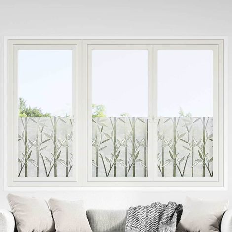 Láminas de Ventana Esmerilada Películas Pegatinas 2 uds PVC Patrón Bambú vidaXL