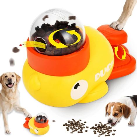 Mangeoire Interactive pour Chien en Forme de Canard Jaune-Contrôle des Calories et Jouet Éducatif Anti-Glouton pour Animaux, Distributeur de Friandises pour Chien et Chat, Durable et Non (1/5)