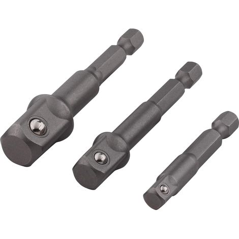 ADATTATORI PER BUSSOLE 1/4″ 3/8″ 1/2″ SET 3pz ATTACCO ESAGONALE KREATOR