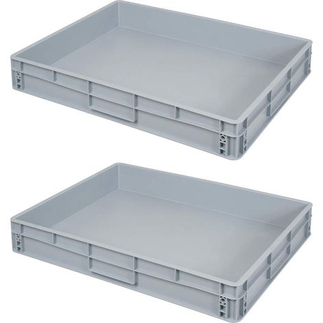 BRB 2 Eurobehälter mit Griffleisten, LxBxH 800x600x120 mm, 45 Liter, lebensmittelecht