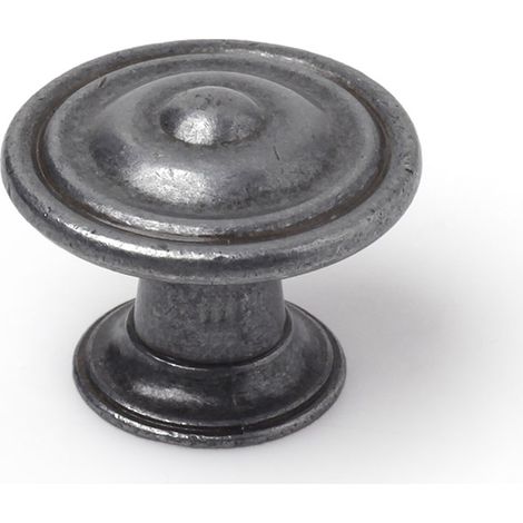 Pomo en zamak con acabado plata, dimensiones: 30x30x23mm, Ø: 30mm -