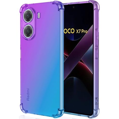 Fallfeste Schutzhülle mit Farbverlauf für Xiaomi Poco X7 Pro 5G, Lila/Blau (1/5)