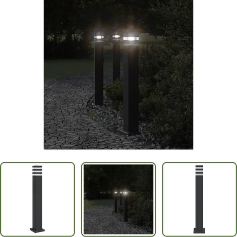Außenbeleuchtung -  Wegeleuchte mit Steckdose Schwarz 80 cm Aluminium (1/5)