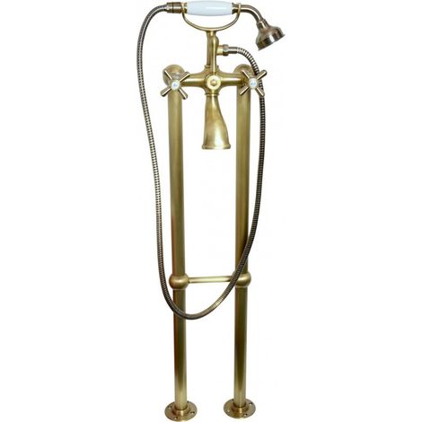 Mélangeur baignoire sur pied en laiton bronze MORAVA RETRO (1/5)
