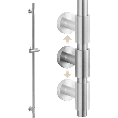 Barre de Douche Barre de Pommeau de Douche Acier Inoxydable 18/8 Barre Support de Douche 122cm Colonne de Douche Murale Brossé, F209S122-BS (1/5)