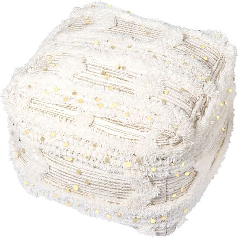 Pouf Bohist 425 - Crème et Kaki (1/4)