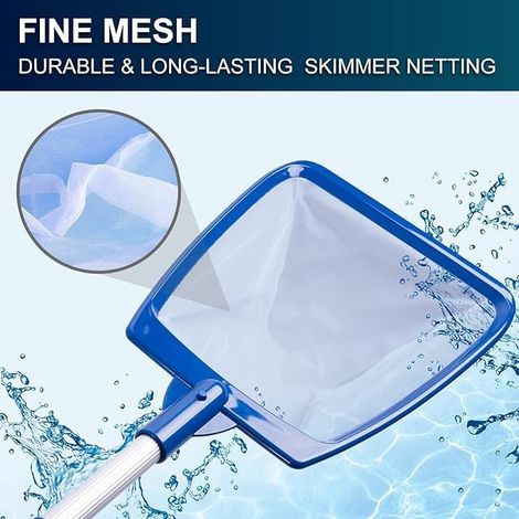 POOLAZA Épuisette portable pour jacuzzi - Épuisette professionnelle pour piscine, spa et étang avec manche en aluminium, filet en maille ultra fine profonde - Épuisette durable pour jacuzzi (1/4)