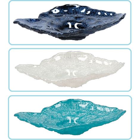 Ciotola Decorativa Centrotavola in Vetro 29 x 22 x 7 cm 3 Colori (1/2)