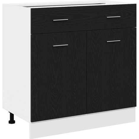 Maison Exclusive - Armadio pensile Rovere Nero 80 x 31 x 81,5 cm Legno multistrato