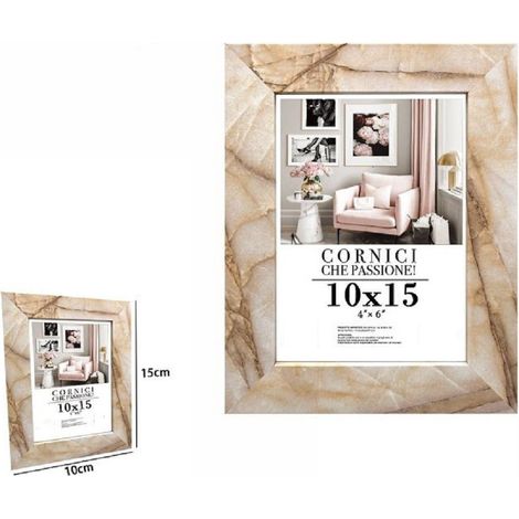TrAdE Shop Traesio - Cornice Foto Portafoto Quadri Tele Poster 10 X 15 Cm Modello Effetto Marmo 71658 -