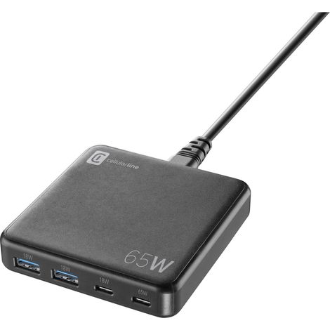Cellularline MULTIPOWER DESK 65W 4-Port-GaN-Netzladegerät 65W (1/4)