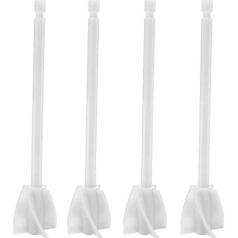 Ensemble de 4 palettes de mélange pour résine, mélange puissant et homogène, 5 lames, mélangeur de peinture réutilisable, fixation pour perceuse, blanc