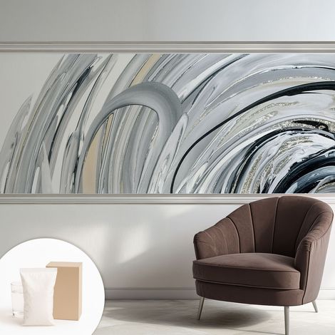 Papier peint intissé avec imprimé pour décoration intérieure pour rénovation a motif - Colle incluse gratuite Marbre abstrait 250x104 cm (1/5)