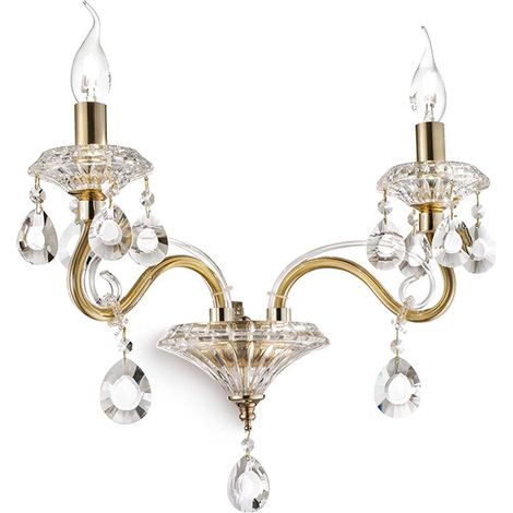 Applique Classica Negresco Metallo-Cristallo Oro 2 Luci E14 (1/3)