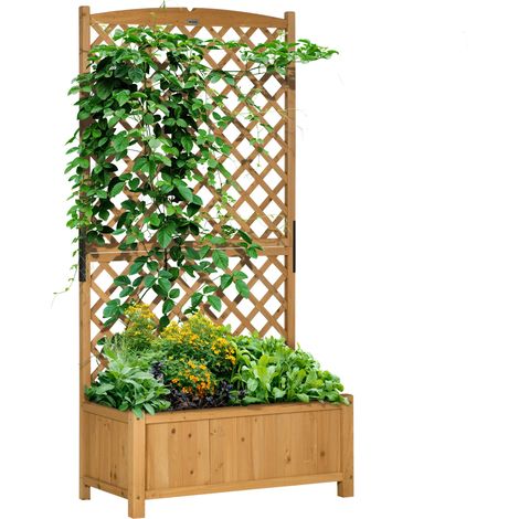 Fioriera da Giardino 90x45x180 cm con Traliccio in Legno d'Abete Giallo (1/5)