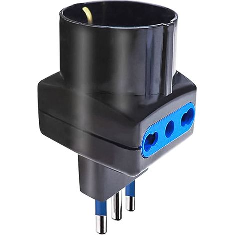 EcoPrice Adattatore Triplo 1 Schuko +2 10/16A Spina 16A B (1/3)