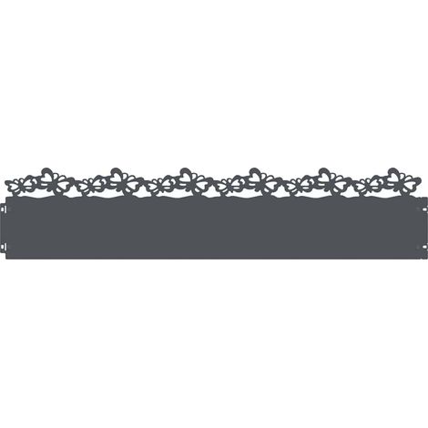 Lawn Edgings 10 pcs Anthracite 103 x 0.05 x 22 cm Steel vidaXL