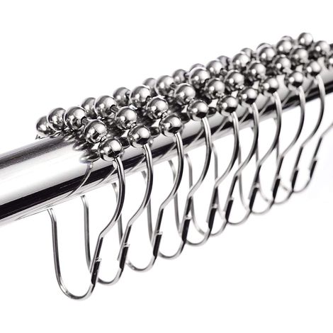12x 38mmanneaux De Douche Anneaux De Rideau De Douche Anneaux De Suspension En Acier Inoxydable Avec Systme Coulissant, 12 Crochets Simples (1/5)